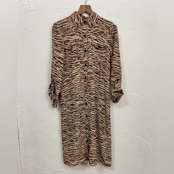 Ellen Tracy 100% Silk Sequoia Midi Dress - Picture 14 of 14